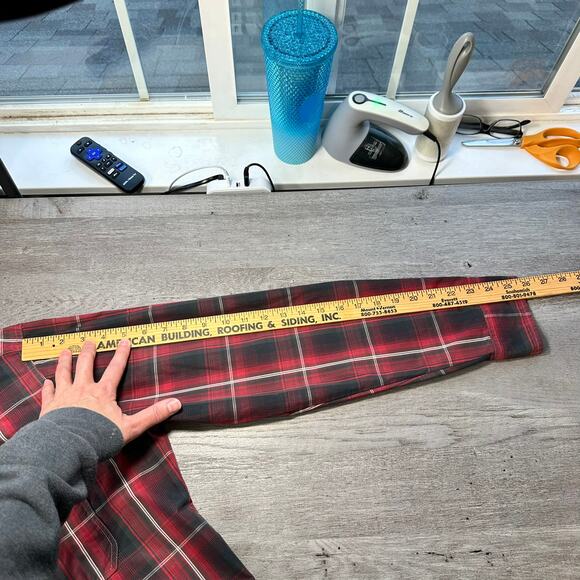 Kuhl Response Eluxur Long Sleeve Button Down Plaid Shirt Red Black Large - Picture 12 of 13